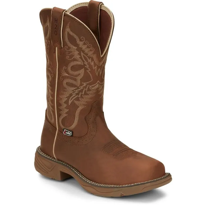Work Women Justin Boots Rush 11034 Waterproof Work Boot Rustic Tan 040tan041