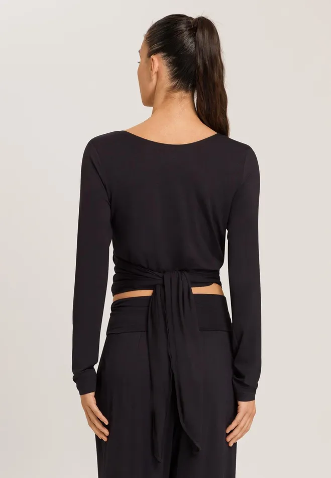Wrap Top Black Beauty Women HANRO Activewear