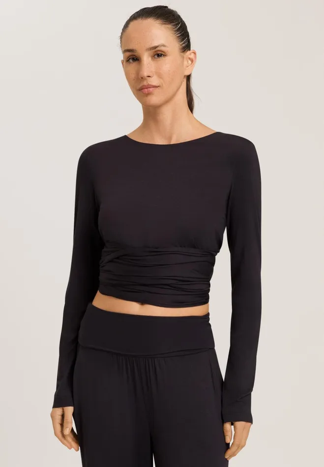 Wrap Top Black Beauty Women HANRO Activewear