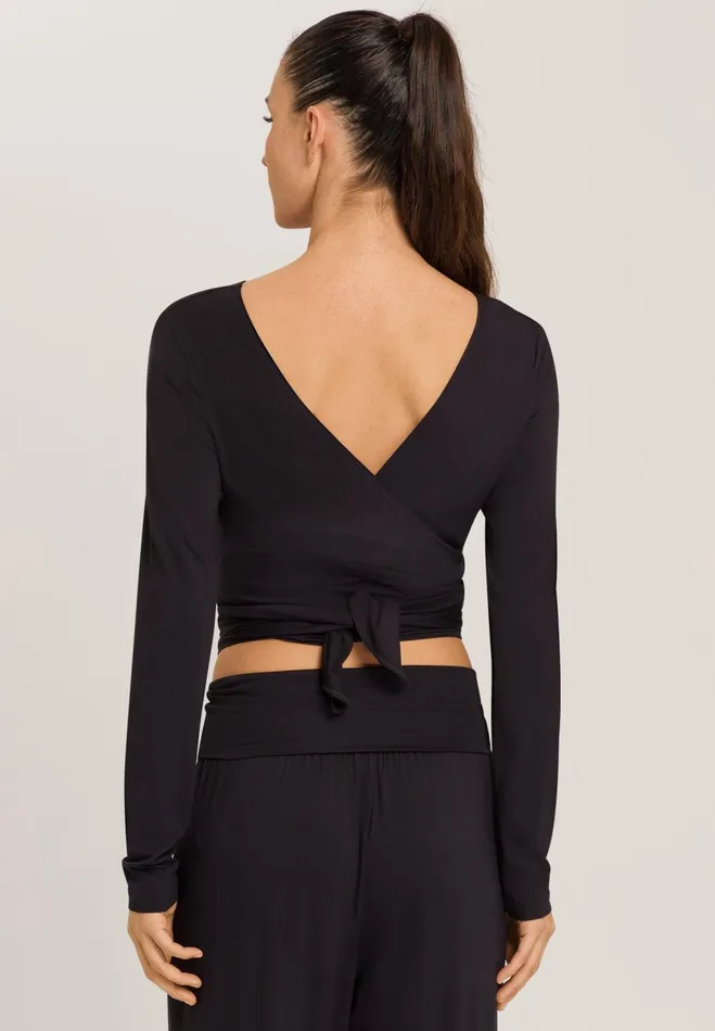 Wrap Top Black Beauty Women HANRO Activewear