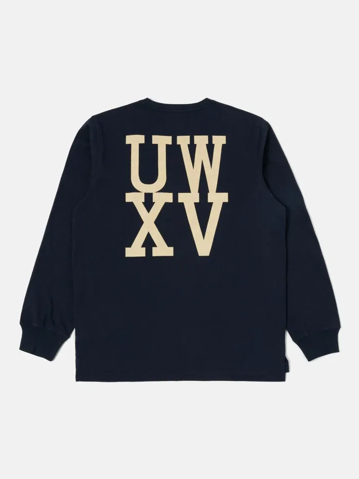 XV Tee Shirt In Navy Print Jersey Men Universal Works Tees