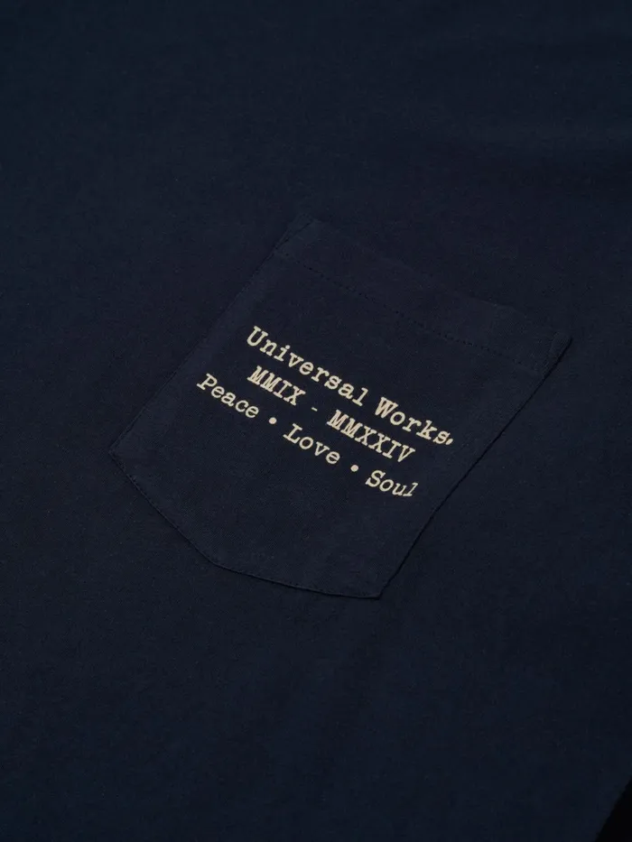 XV Tee Shirt In Navy Print Jersey Men Universal Works Tees