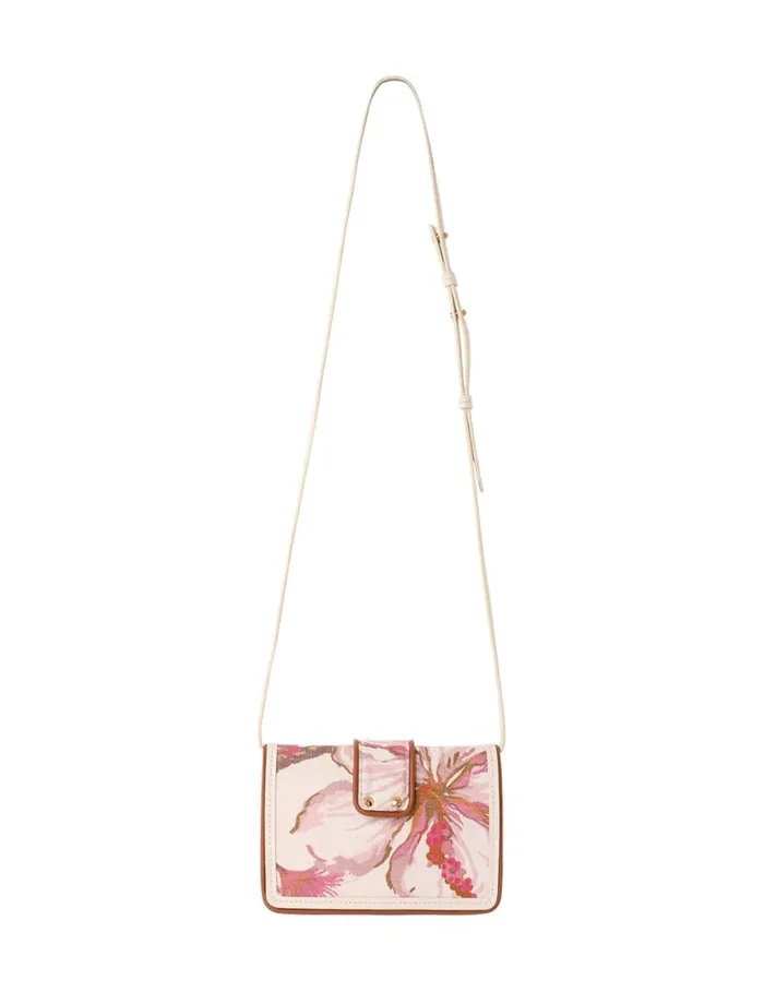Zimmermann Bags Printed Small Cross Body Bag Coral Hibiscus 8211 Women