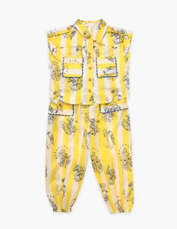 Zimmermann Clothing Alight Harem Pant Yellowcream Stripe 8211 Kids