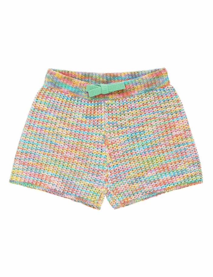 Zimmermann Clothing August Textured Knit Shorts Multi 8211 Kids