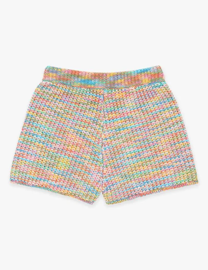 Zimmermann Clothing August Textured Knit Shorts Multi 8211 Kids