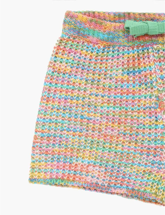 Zimmermann Clothing August Textured Knit Shorts Multi 8211 Kids