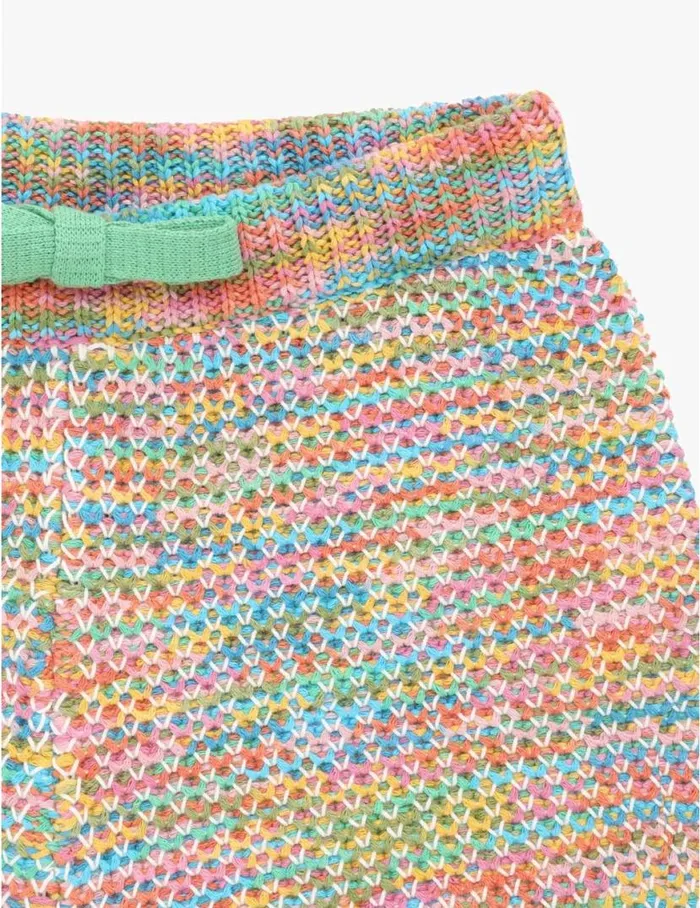 Zimmermann Clothing August Textured Knit Shorts Multi 8211 Kids
