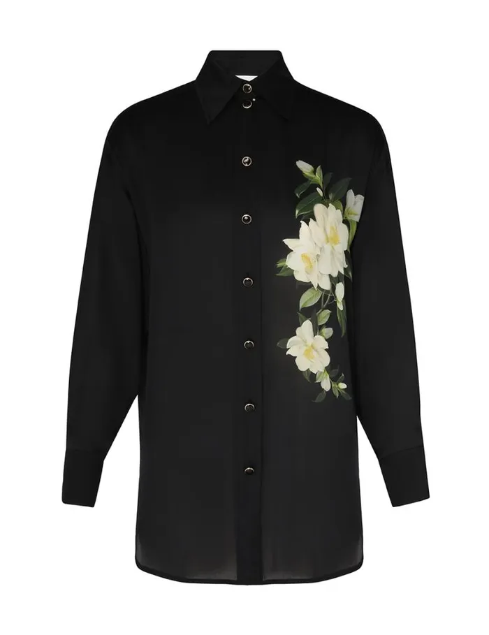 Zimmermann Clothing Harmony Manstyle Shirt Black Magnolia 8211 Women
