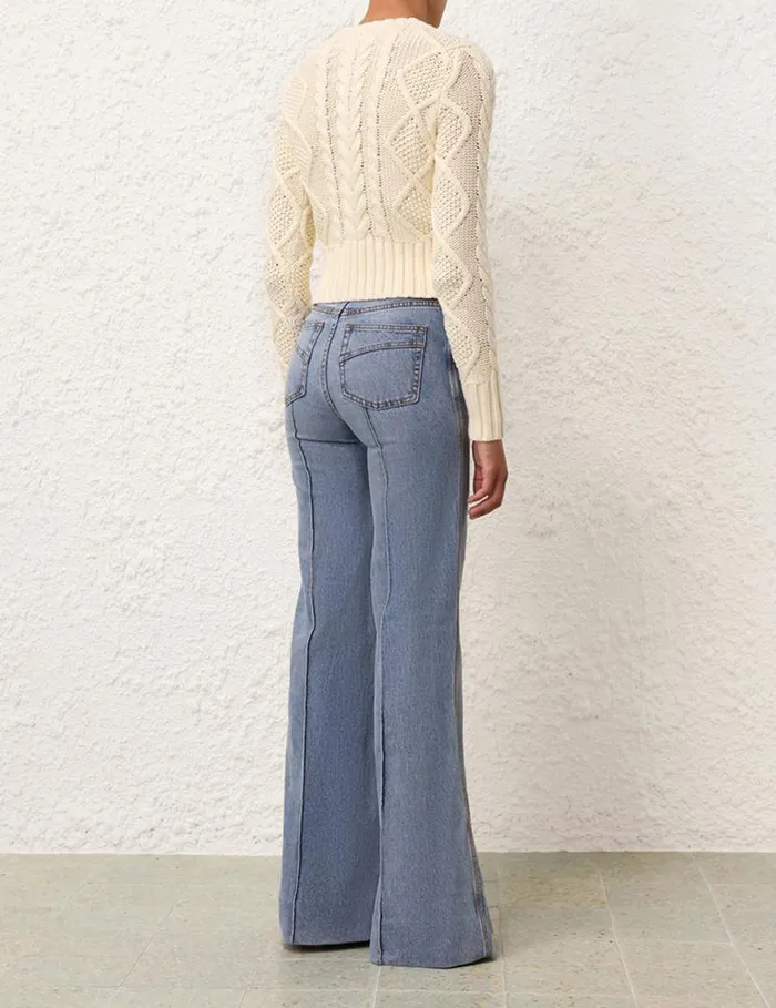 Zimmermann Clothing Natura Cable Sweater Cream 8211 Women
