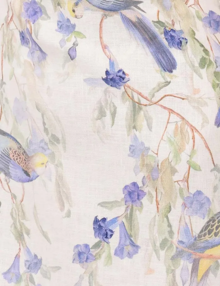 Zimmermann Clothing Natura Midi Dress Blue Birds 8211 Women