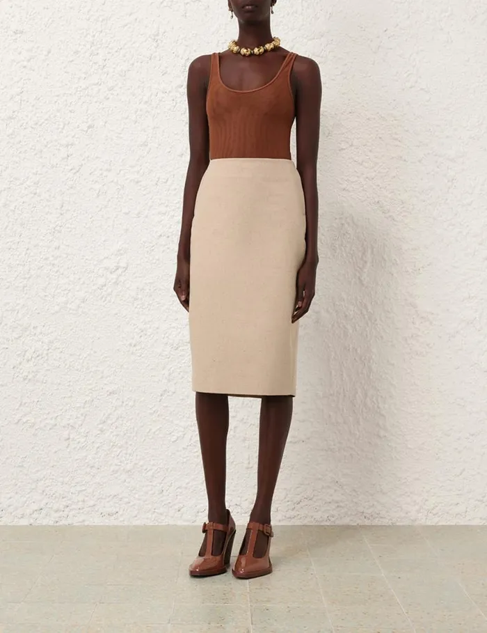 Zimmermann Clothing Natura Pencil Skirt Natural 8211 Women