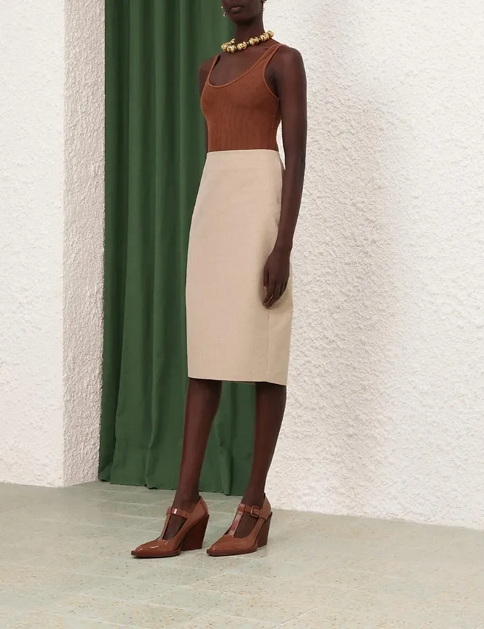 Zimmermann Clothing Natura Pencil Skirt Natural 8211 Women