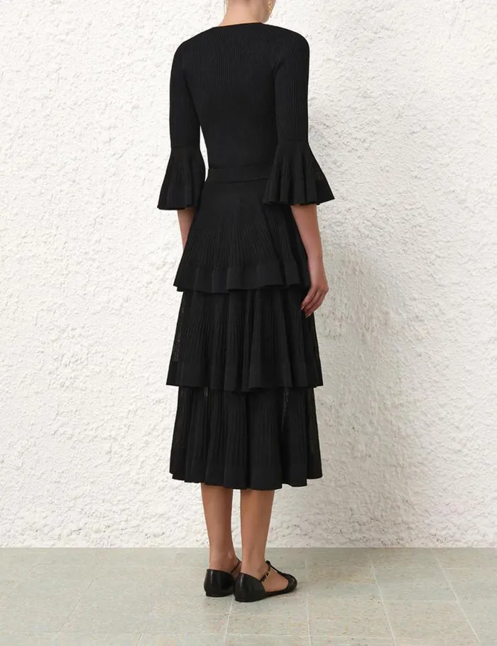 Zimmermann Clothing Natura Tiered Ruffle Skirt Black 8211 Women