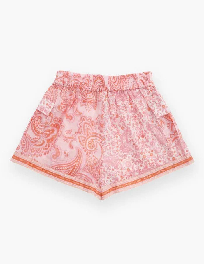 Zimmermann Clothing Ottie Pocket Short Pink Paisley 8211 Kids