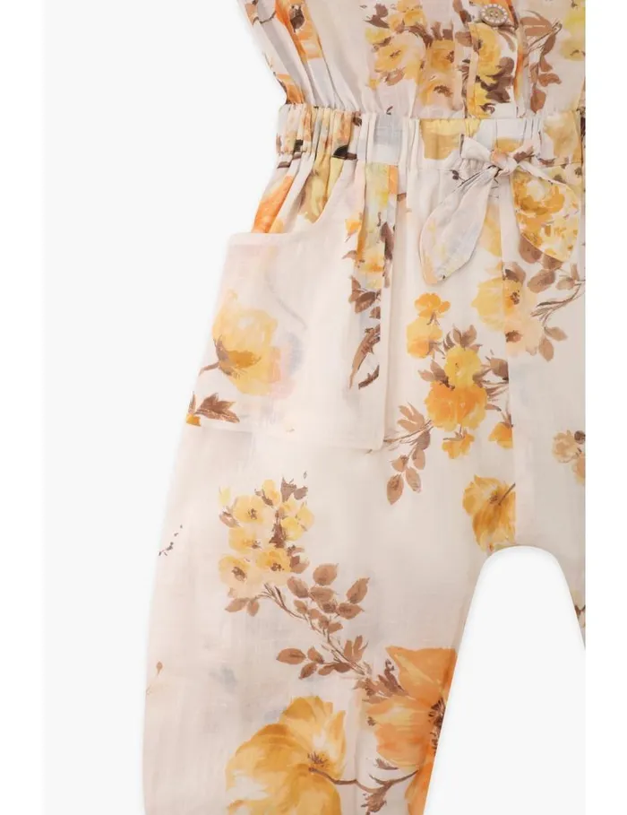 Zimmermann Clothing Ottie Utility Jumpsuit Orange Floral 8211 Kids
