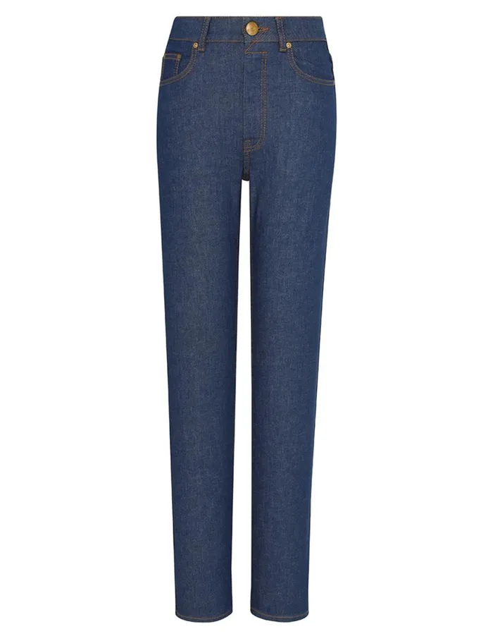 Zimmermann Clothing Slim Straight Jean Railway Blue 8211 Women