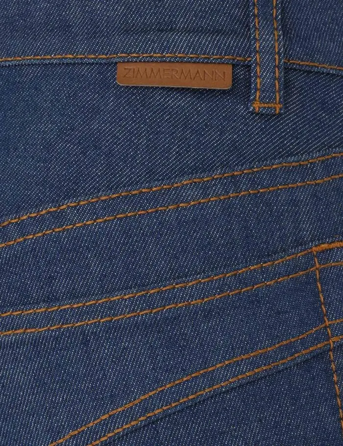 Zimmermann Clothing Slim Straight Jean Railway Blue 8211 Women