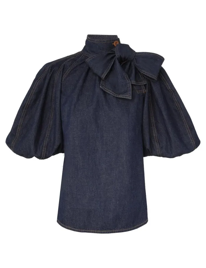 Zimmermann Clothing Tie Neck Blouse Ink 8211 Women