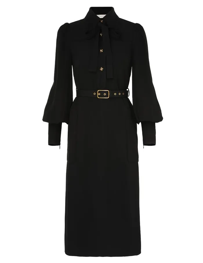 Zimmermann Dresses Collared Swing Midi Dress Black 8211 Women