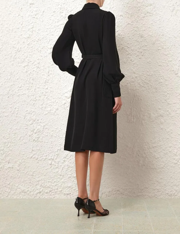 Zimmermann Dresses Collared Swing Midi Dress Black 8211 Women