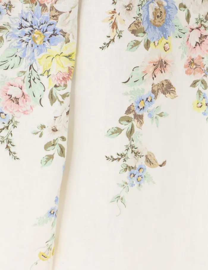 Zimmermann Dresses Matchmaker Buttoned Midi Dress Creamblue Floral 8211 Women