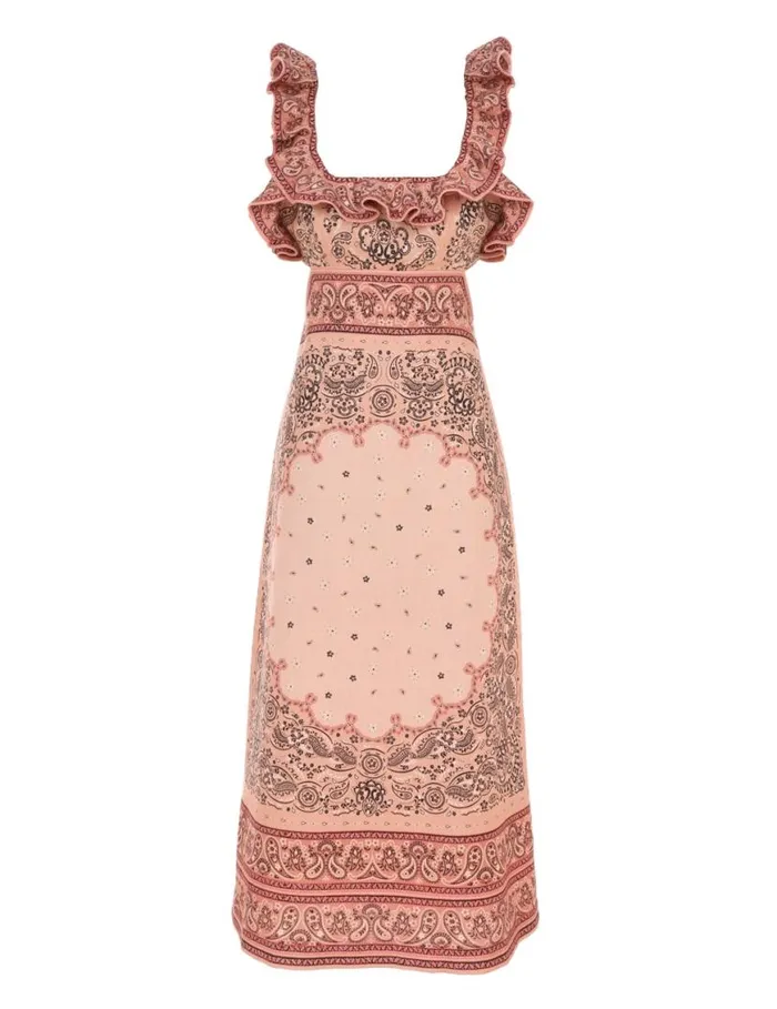 Zimmermann Dresses Matchmaker Frilled Midi Pink Bandana 8211 Women