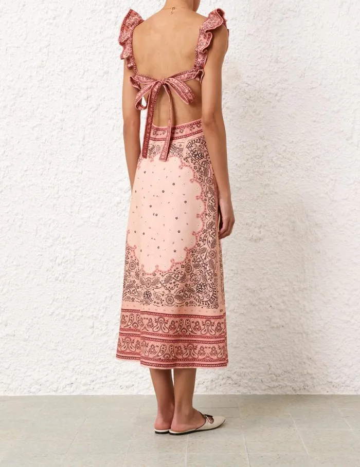 Zimmermann Dresses Matchmaker Frilled Midi Pink Bandana 8211 Women