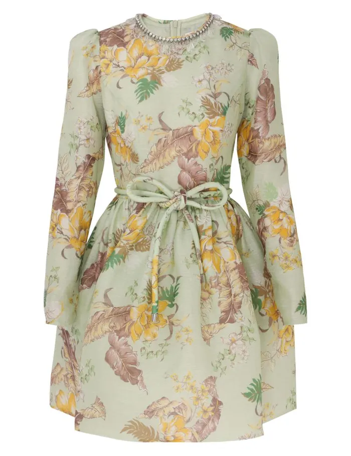 Zimmermann Dresses Matchmaker Tulip Mini Dress Mint Tropical Floral 8211 Women