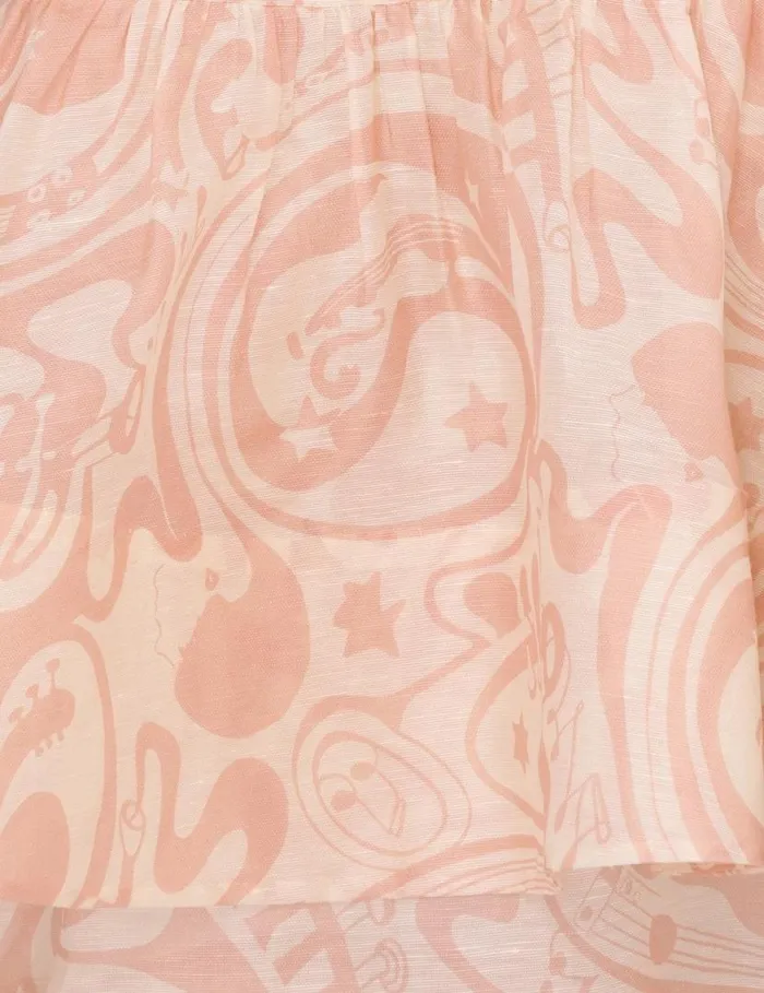 Zimmermann Dresses Matchmaker V Neck Gown Pinkcream Abstract Musical 8211 Women
