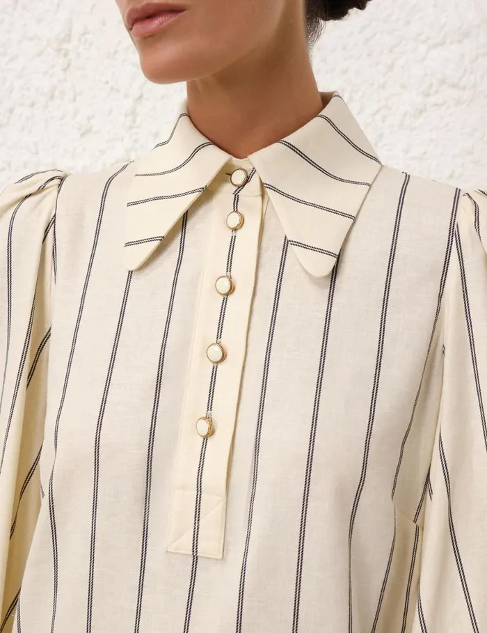 Zimmermann Dresses Natura Stripe Tunic Dress Navycream Stripe 8211 Women