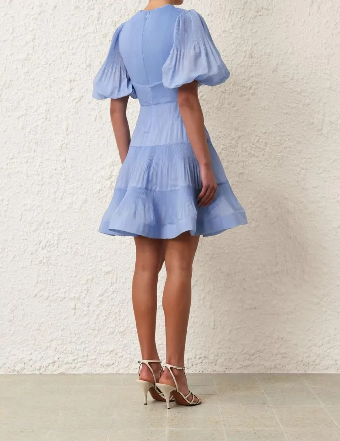 Zimmermann Dresses Pleated Mini Dress Jacaranda 8211 Women