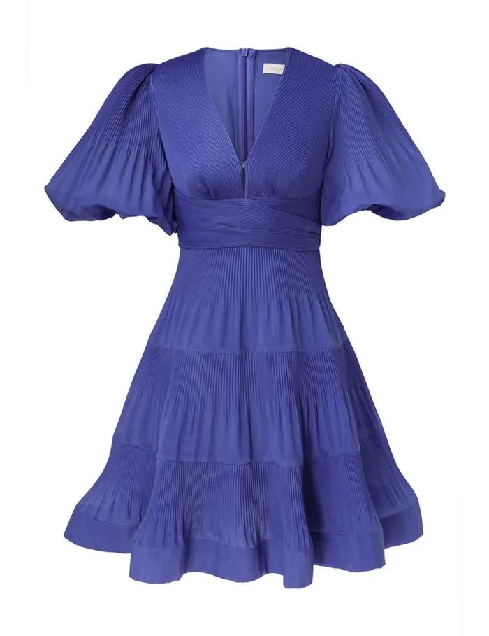 Zimmermann Dresses Pleated Mini Dress Lapis 8211 Women