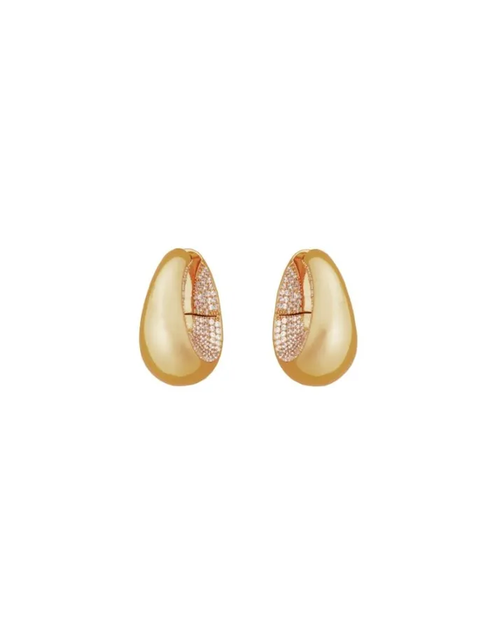 Zimmermann Earrings Carved Pave Hoops Gold 8211 Women