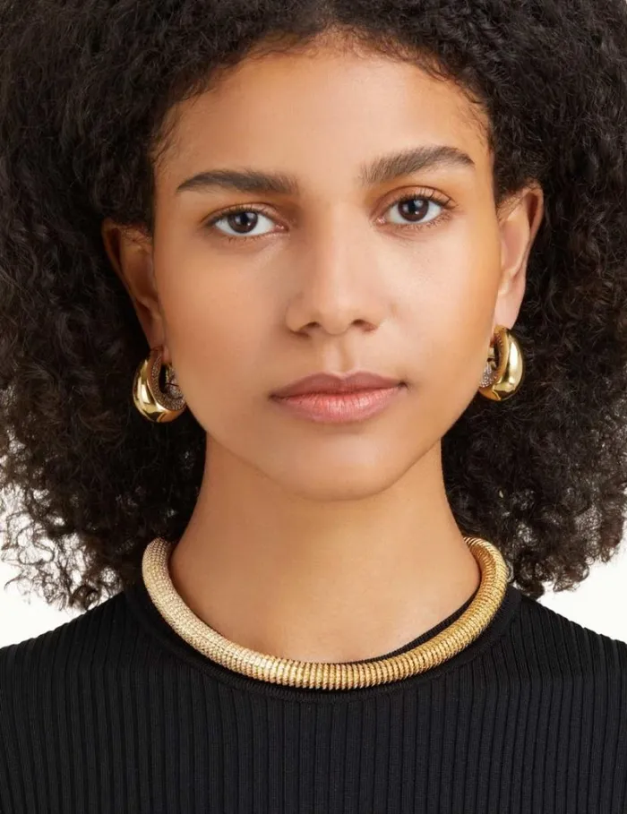 Zimmermann Earrings Carved Pave Hoops Gold 8211 Women