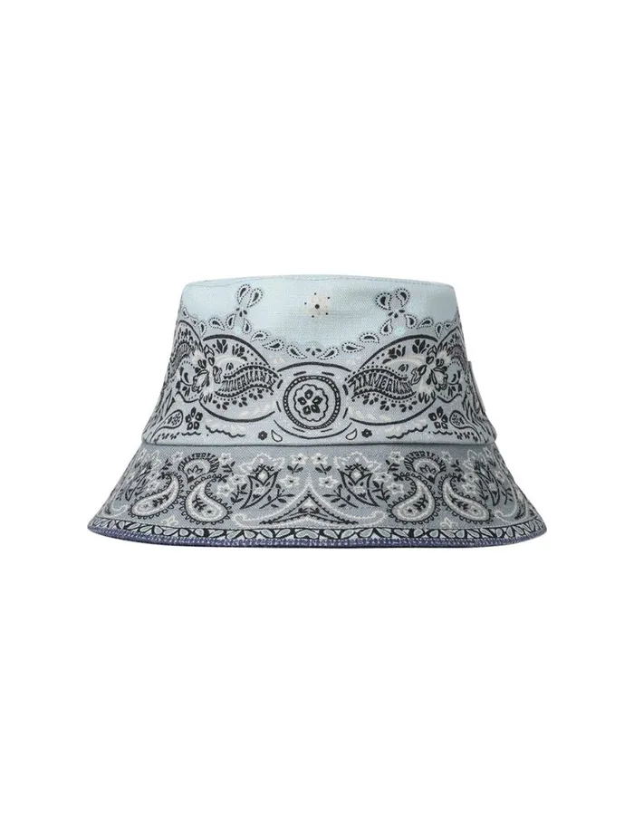 Zimmermann Hats Printed Canvas Bucket Hat Blue Bandana 8211 Women
