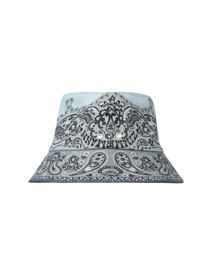 Zimmermann Hats Printed Canvas Bucket Hat Blue Bandana 8211 Women