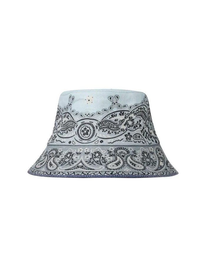 Zimmermann Hats Printed Canvas Bucket Hat Blue Bandana 8211 Women