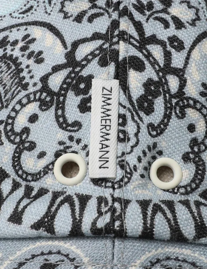 Zimmermann Hats Printed Canvas Bucket Hat Blue Bandana 8211 Women