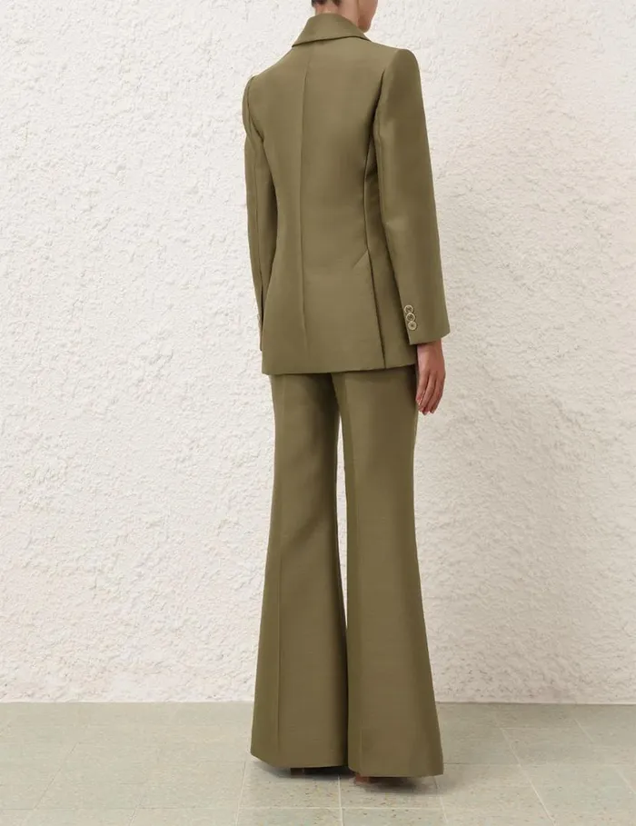 Zimmermann Jackets and Coats Tranquillity Long Line Jacket Light Olive 8211 Women