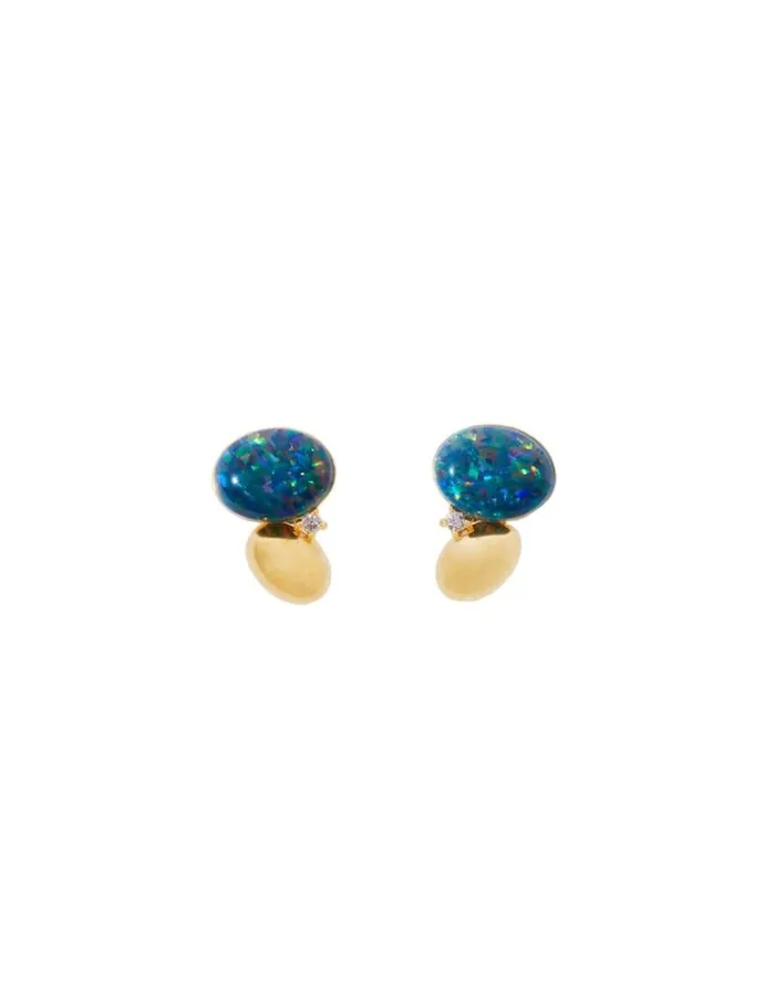 Zimmermann Jewellery Austral Collage Studs Goldgreen 8211 Women
