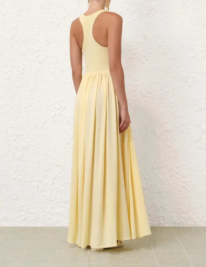 Zimmermann Knitwear Harmony Metallic Tank Dress Lemon 8211 Women
