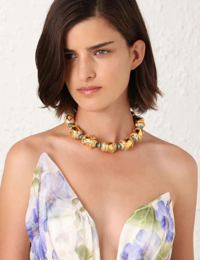 Zimmermann Necklaces Zimmermann Midnight Choker Goldmalachite 8211 Women