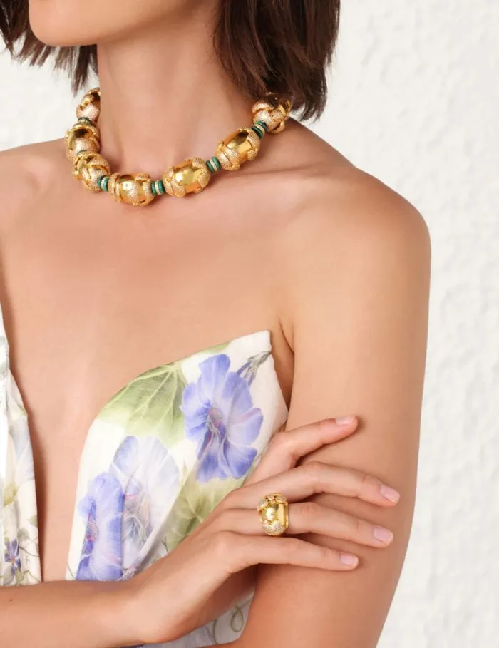 Zimmermann Necklaces Zimmermann Midnight Choker Goldmalachite 8211 Women