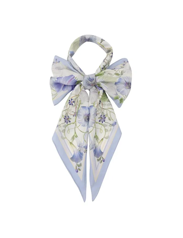 Zimmermann Scarves Printed Silk Neck Scarf Blue Floral 8211 Women