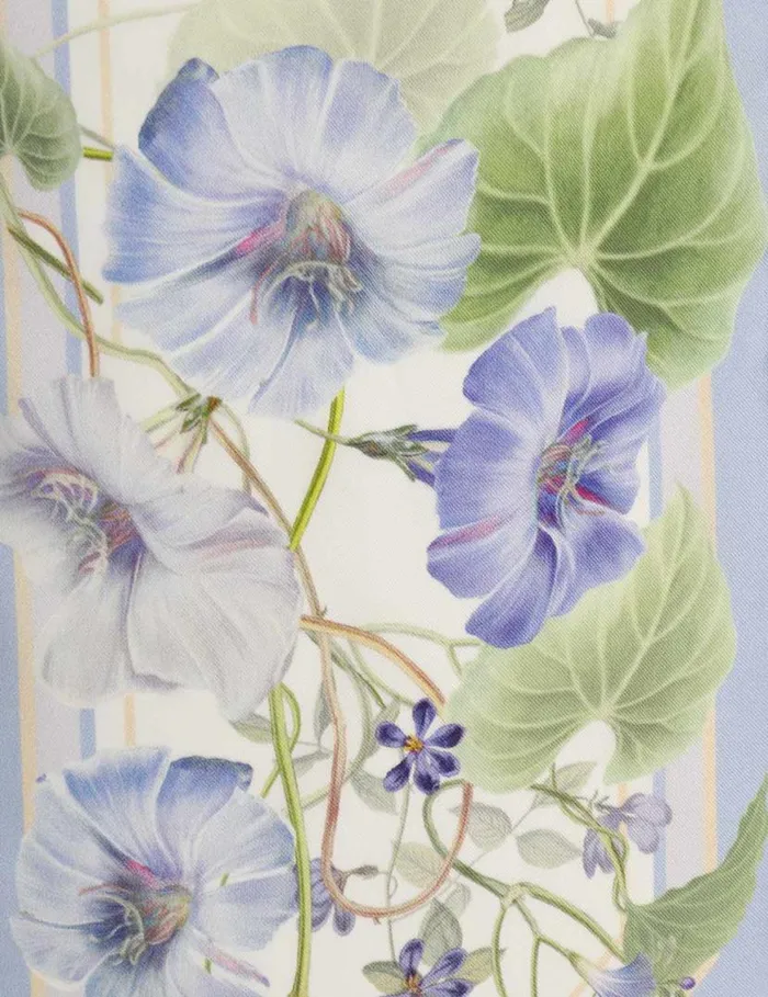 Zimmermann Scarves Printed Silk Neck Scarf Blue Floral 8211 Women
