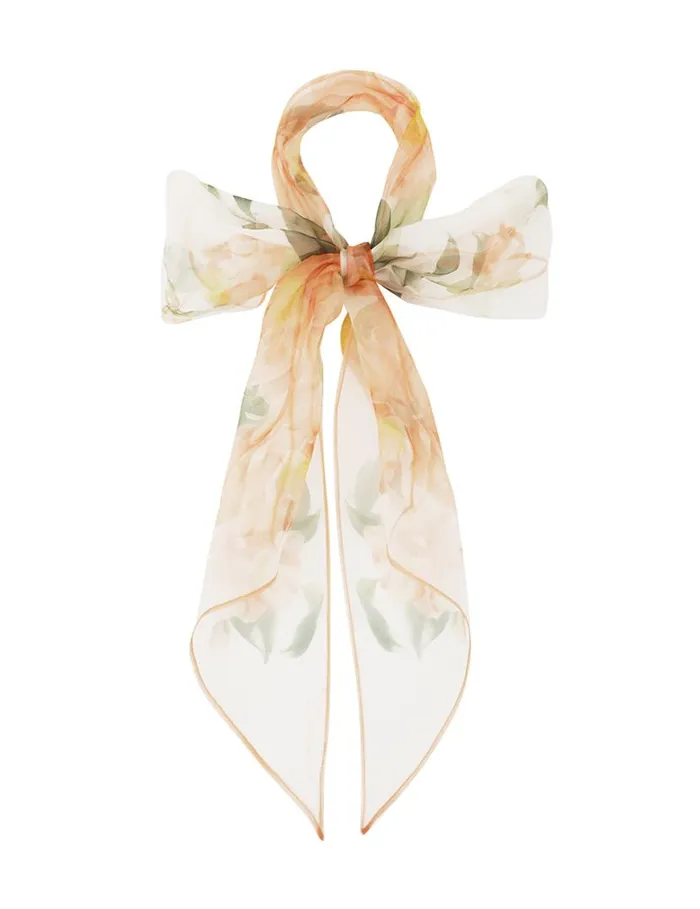 Zimmermann Scarves Silk Organza Neck Scarf Ivory Camellia 8211 Women
