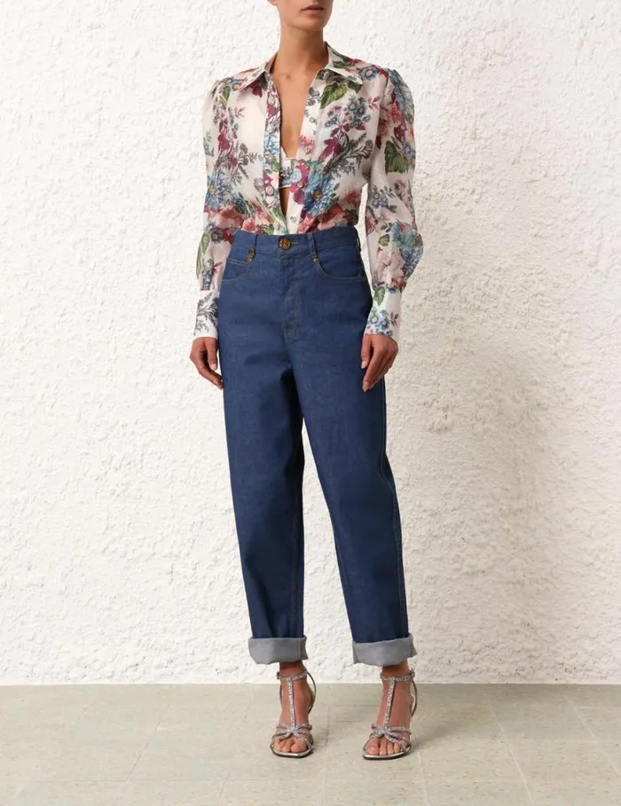 Zimmermann Shorts and Pants Matchmaker Barrel Jean Railway Blue 8211 Women