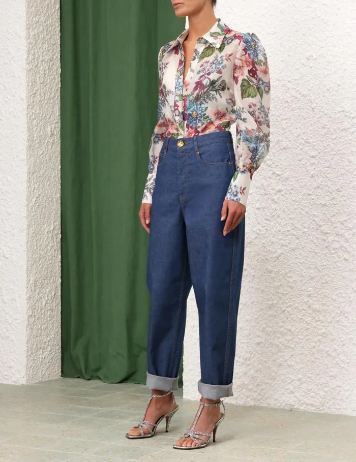 Zimmermann Shorts and Pants Matchmaker Barrel Jean Railway Blue 8211 Women