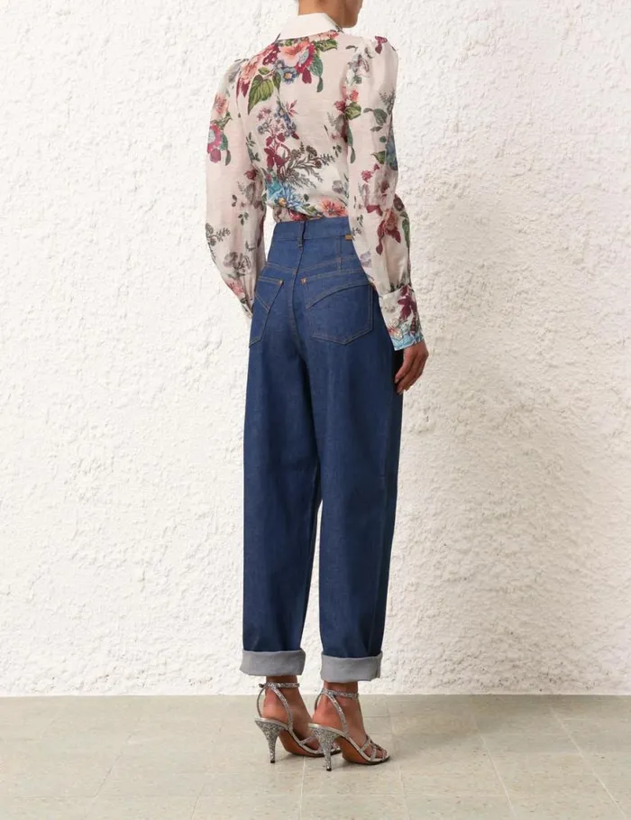 Zimmermann Shorts and Pants Matchmaker Barrel Jean Railway Blue 8211 Women